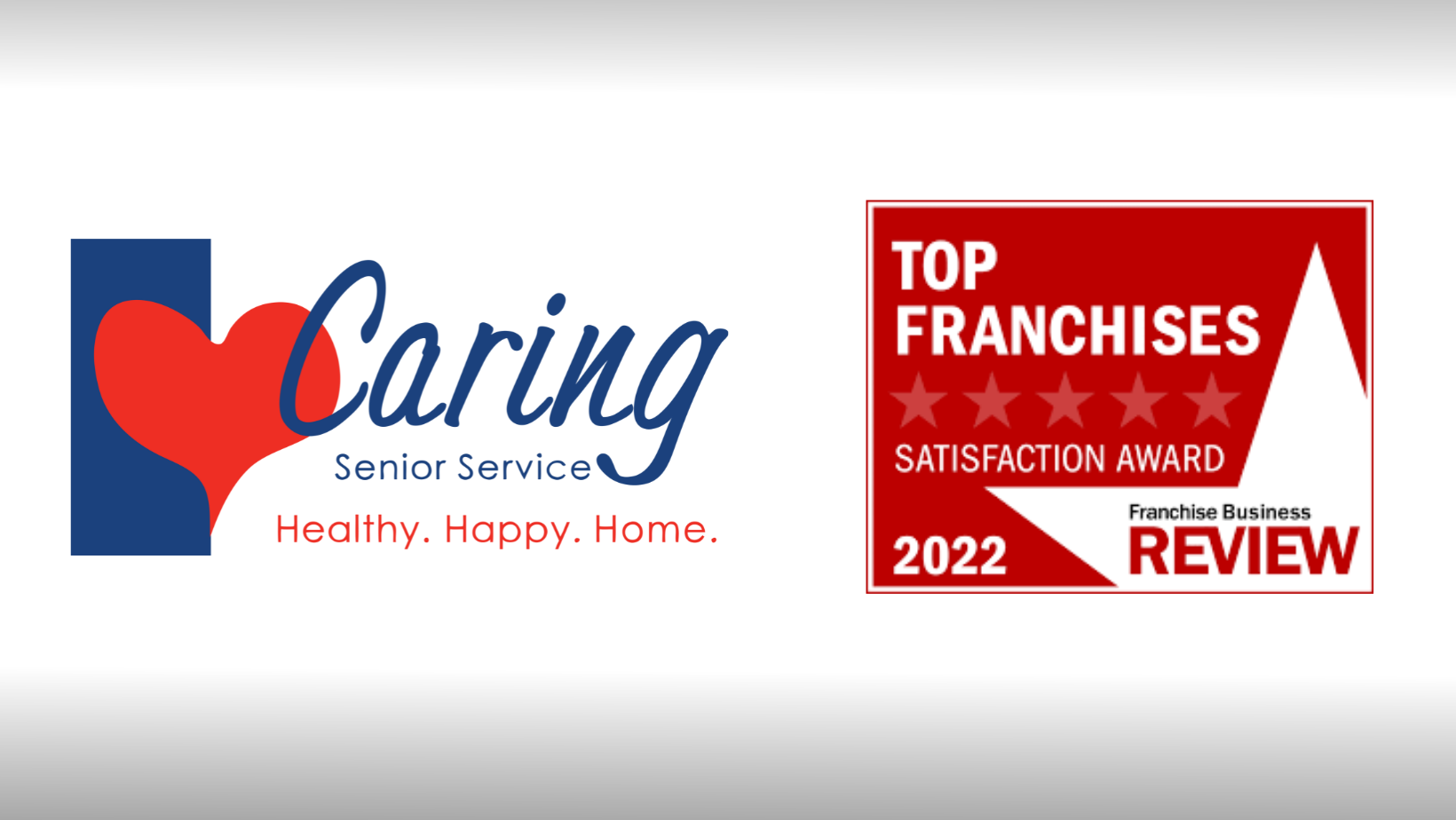Blog20Covers20285529-1 Caring Senior Service logo and Franchise Business Review Top Franchises Satisfaction Award 2022 badge