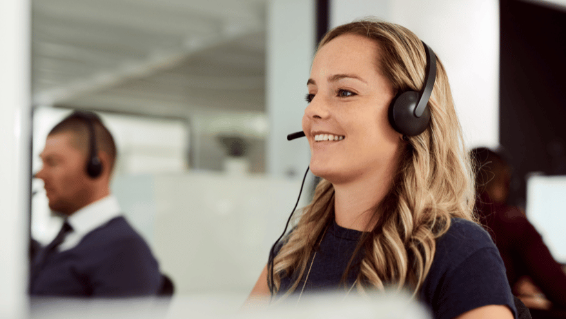 Female professional with a headset