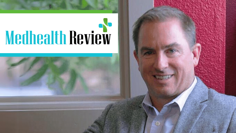 Jeff Salter headshot with Medhealth Review logo