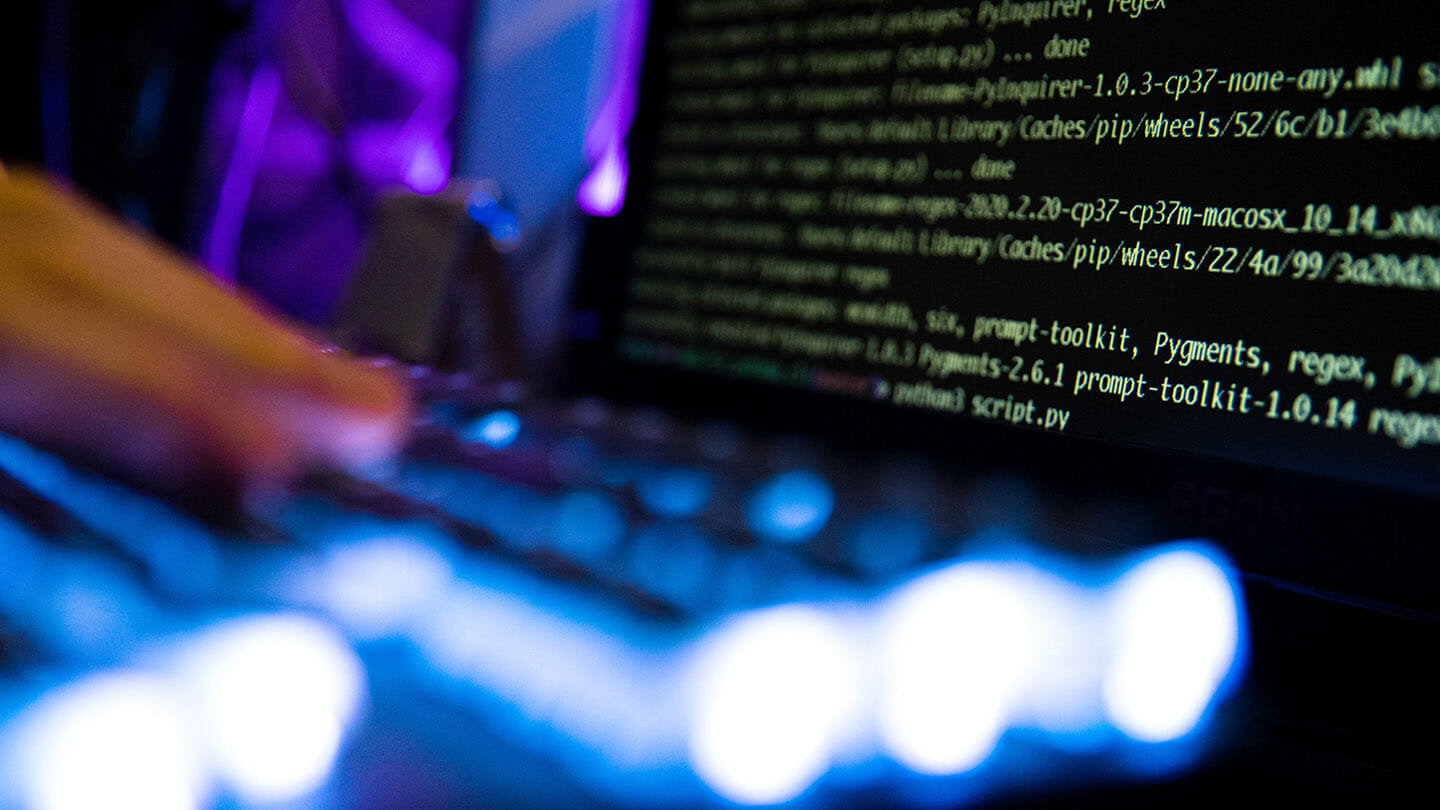 laptop screen with code