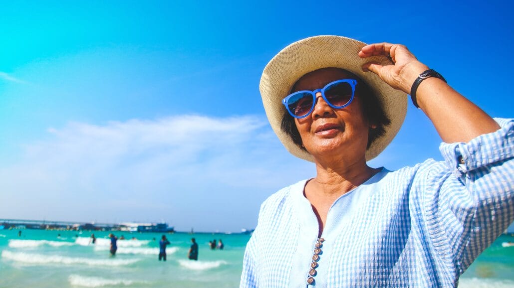 Senior woman at the beach