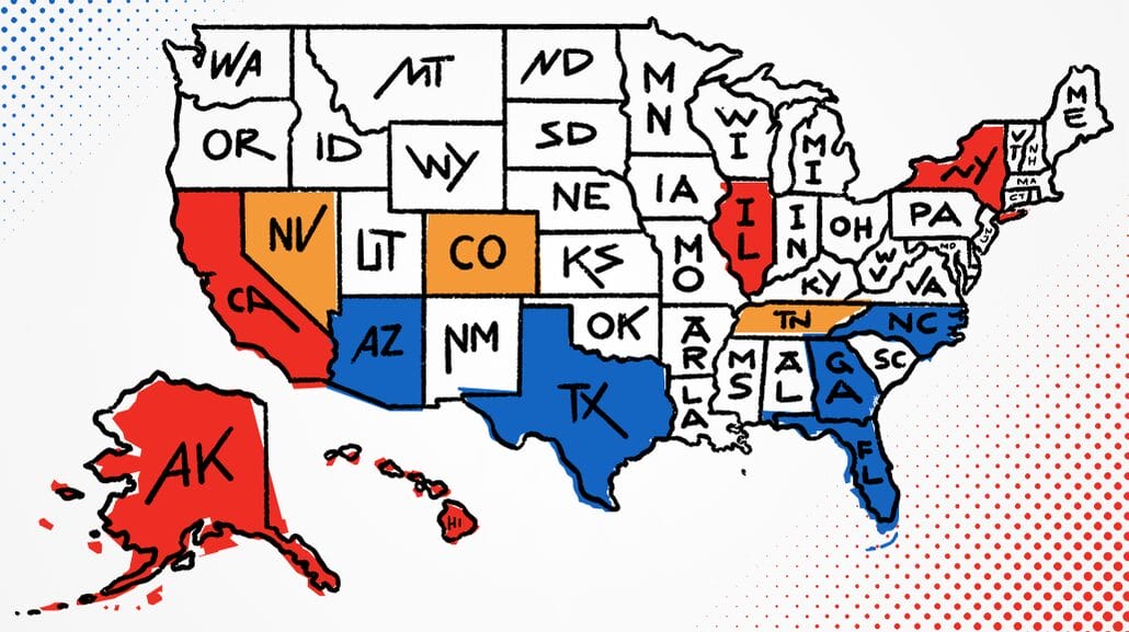 Blog Covers – 2025-07-21T142912.766 Map of the US with the best and worst states for home care businesses outlined